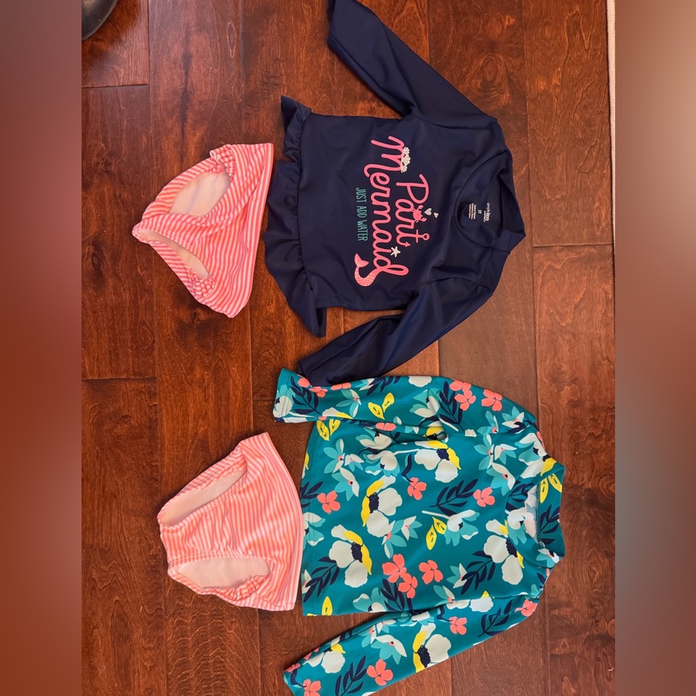 Toddler girls 3T swim suit with rash guard